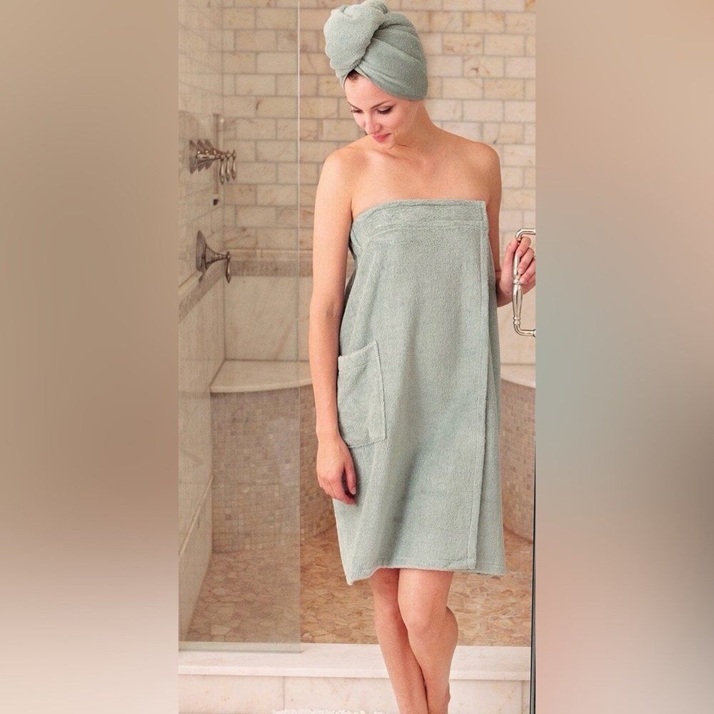 QVC Home Reflections Bath Wrap and Towel Hair Wrap Set